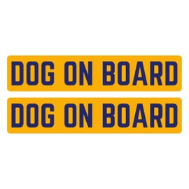 Tek Automotive Dog On Board Stickers – Twin Pack, 21.5cm x 5.4cm – Gloss Permanent Vinyl, Weatherproof & Durable – Advisory Car Sign for Safer Driving – Ideal for Cars, Vans, Taxis & Lorries