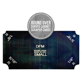 DFM Tool Works Round Over Curved Cabinet Scraper Cards - Precision Cabinet Scraper for Woodworking, Ideal for Wood Finishers Multi-Use Woodworking - Made in USA - Small, 1/8 to 5/16 Radius, QTY 1