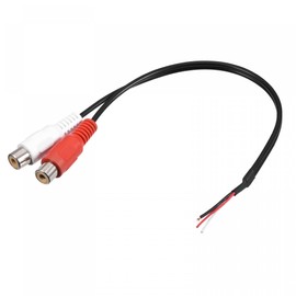 sourcing map RCA Female Plug Jack Connector Adapter to Bare Wire Open End Audio Video RCA Cable for Amplifier Speaker Wire Pack of 2