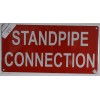 BUILDINGSIGNS.COM Standpipe Connection Sign (Aluminium Reflective, RED 6X12)-.REF24-1