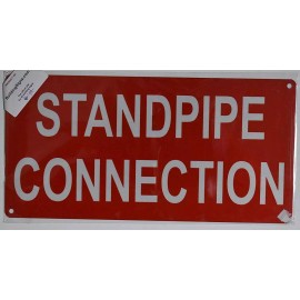 BUILDINGSIGNS.COM Standpipe Connection Sign (Aluminium Reflective, RED 6X12)-.REF24-1