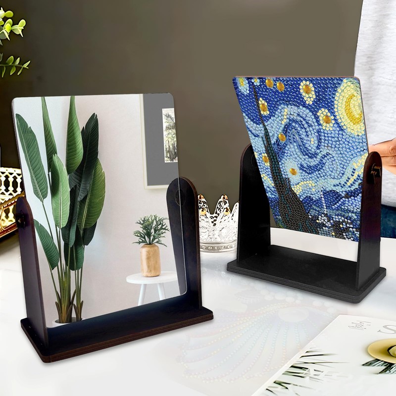 pigpigboss Starry Night Diamond Painting Rotate Mirror Kit, 5D DIY