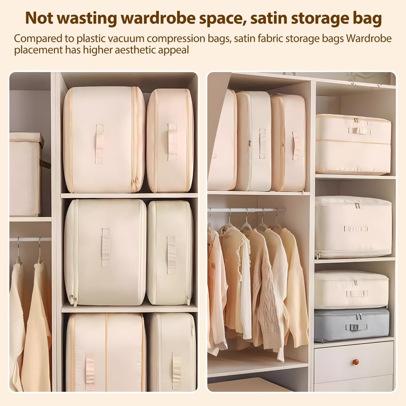 Compression Zipper Storage Bags,2 Pack Foldable Duvet Storage Organisers Large