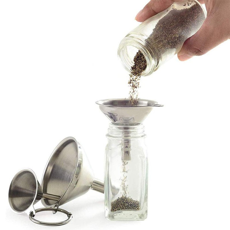 Stainless Steel Funnel, Pack of 3, Stackable Small Funnel, Kitchen