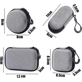 4 Pcs Organizador de Cables, Estuche para Cables y Cargadores, Estuche para Auriculares y Cargadores, Estuche Organizador Portátil de Viaje Impermeable para Cables, Tarjetas SD, Cargador (Gris)
