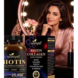 Biotina Winyel 25000mcg Sin Gluten Sin Soja 60 Cáps
