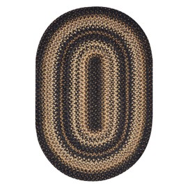 Kilimanjaro Premium Jute Braided Area Rug by Homespice, 27" x 45" Oval Brown - Cream - Black, Reversible, Natural Jute Yarn Rustic, Country, Primitive, Farmhouse Style - 30 Day Risk Free Purchase