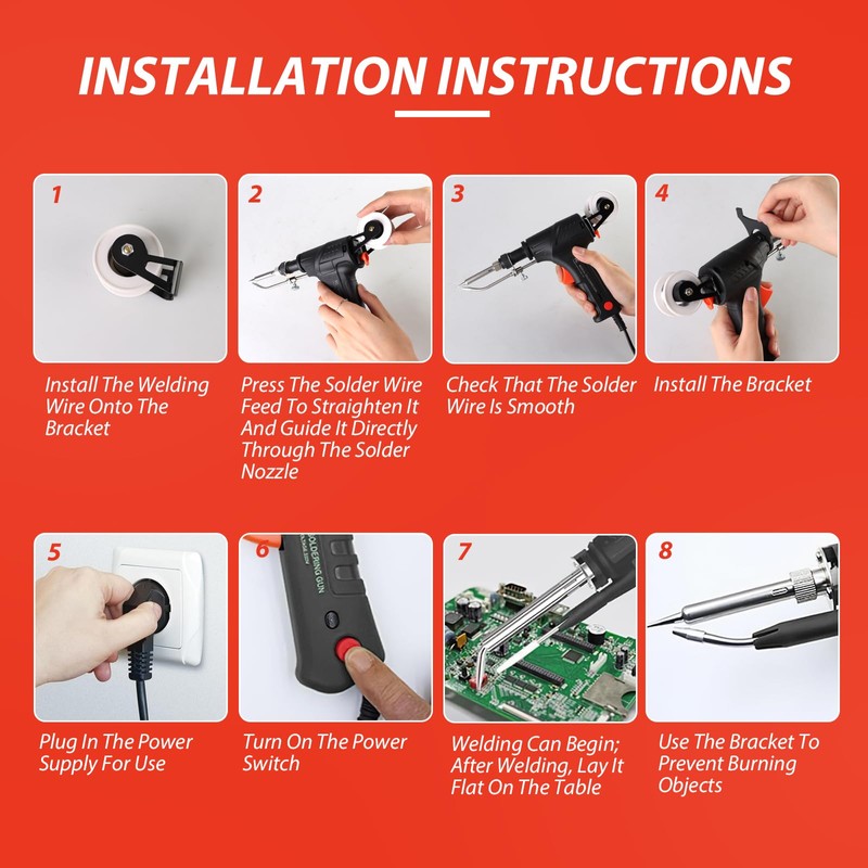 Versatile Manual Soldering Gun, Welder Five-Piece Set, Internally Heated Industrial
