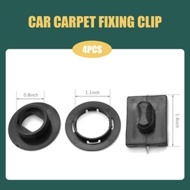 Merdege Pack of 4 Car Floor Mat Clips, Durable Foot Pad Buckle Set, Interior Floor Mat Safety Non-Slip Fasteners Accessories, Universal for Car Carpet Fixing Clips (Black)