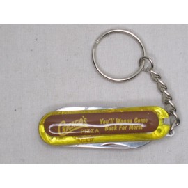 CHICAGO'S PIZZA promotional small multi tool knife promo logo key chain advert