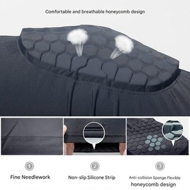 2 Pcs Shield Shape Crash Proof Elbow Pads Arm Sleeve Compression Shin Pads Brace Protector Gear for Volleyball, Basketball, Football & All Contact Sports, (1 Pair) (Black, Large)