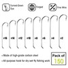 Barb Fly Fishing Hooks- 150pcs Long Shank Fly Tying Jig