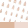 24pcs Long Almond False Nail French Simple Gradient False Nail
