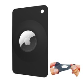 Dingfeiyu Airtag Wallet Holder Thinnest, Airtag Card Case for Purse, Handbag, Backpack, Clutch, Wristlet, Anti-Lost and Anti-Scratch (Black x 1)