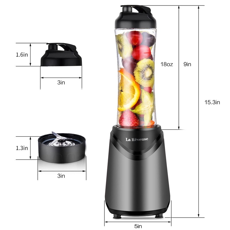 La Reveuse Smoothie Blender Personal Size 300 Watts with 2