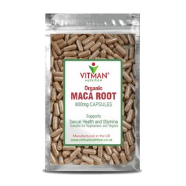 Organic Maca Root 4000mg - 60 Vegan Capsules - 2 Month Supply - High Strength Peruvian Maca Root for Men & Women - Made in The UK (60)