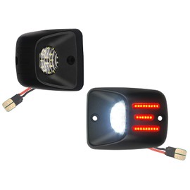 MbuyDIY - Lámpara LED para matrícula con tubo de neón OLED rojo compatible con Tacoma 1995-2004 Pickup Truck carcasa negra 6000K blanco, paquete de 2