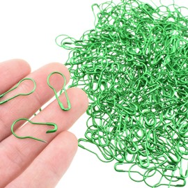 Hahiyo Bulb Metal Gourd Safety Pins 2.2cm Length Needle Fastener Closure Pear Shape Stitch Tag Marker Easy Use Spot Attach Sturdy Not Pop Ravel for Knit Sew Fabric Cloth Iron Green 350pcs