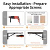 Toirxarn 20" Heavy Duty Black Folding Shelf Brackets - Steel