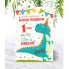 Great Nephew 1st Dinosaur Birthday Card - Medium Sized Card