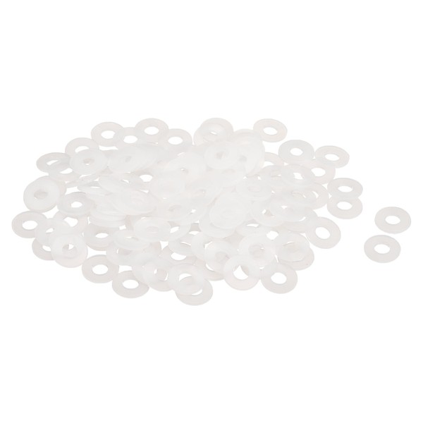 sourcing map 120Pcs M4 Nylon Flat Washers 4mm ID 10mm