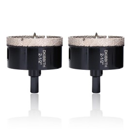 2-1/2" Diamond Hole-Saw With Pilot Drill Bit - 2.5" Diamond Tipped Tile Hole Saws for Accurate Drilling in Porcelain, Ceramic, Pottery, Granite, Stone, Glass Bottles 65mm