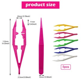 5 PCS Plastic Tweezers for Feeding Reptiles ，Plastic Tweezers Set ，10cm Tongs for Snakes, Lizards, Tortoises & Geckos，Deal for Reptiles and Kids' DIY Crafts