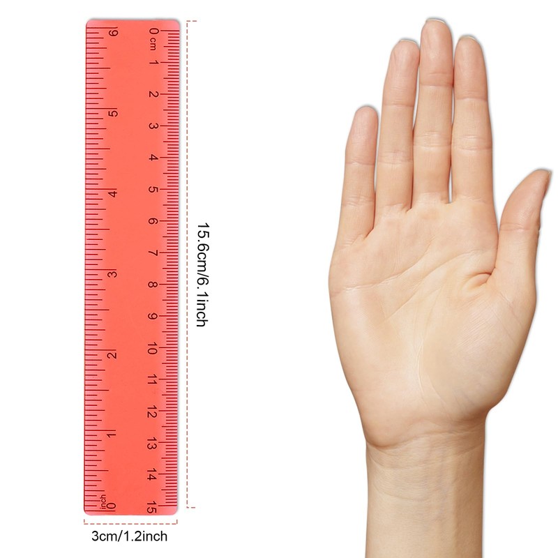 Pack of 10 Rulers 15 cm Children's Primary School, Plastic