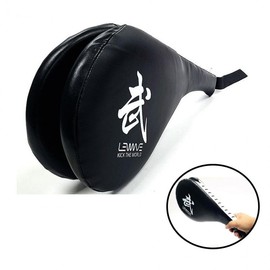 Martial Arts Sparring Double Kick Pad Superior Impact Feel Black Kick Mitt (1pc)