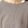 Moonstan Necklace, Long Necklace, Y-Shape, Gold, Silver, Surgical Stainless Steel,