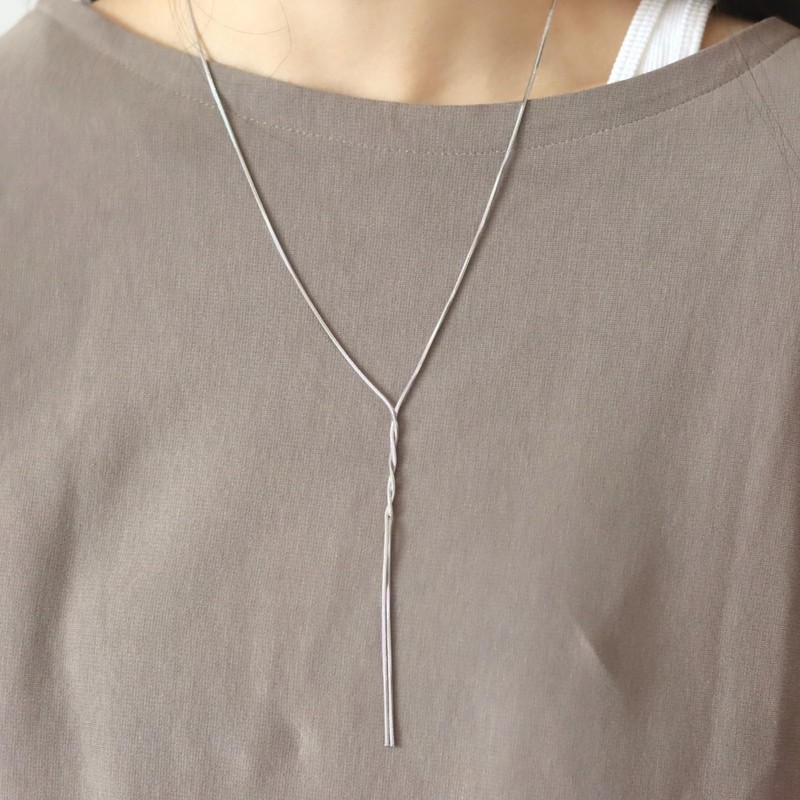 Moonstan Necklace, Long Necklace, Y-Shape, Gold, Silver, Surgical Stainless Steel,