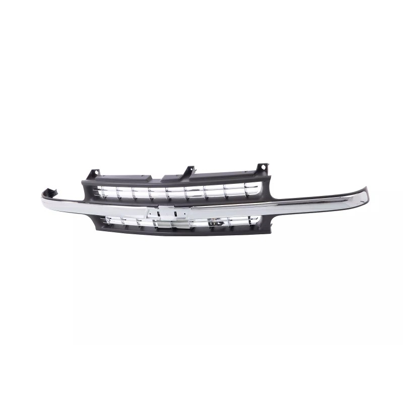 AMPLETHINK Black Grille w/Chrome Molding Trim For 99-02 Chevy Silverado