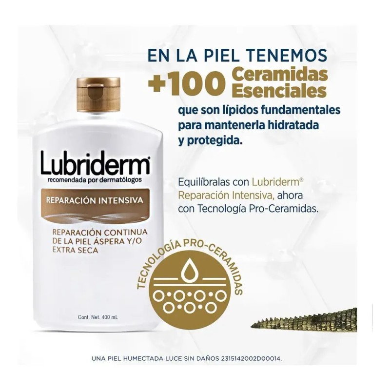 Crema Corporal Reparación Intensiva Día/Noche 400mL Lubriderm