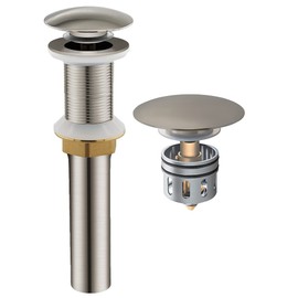 Yodel Faucet Bathroom Sink Drain without Overflow - 1 1/2" Drain Opening - Pop Up Vessel Vanity Drain with Anti-Clogging Hair Catcher Basket,Brushed Nickel,Y1383W-BN