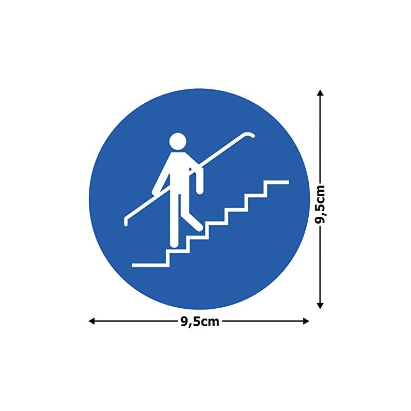 Pack of 5 Please Use Handrail Stickers 9.5 cm Stair