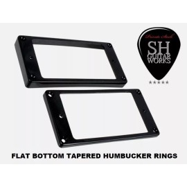 SH GuitarWorks New Flat Pickup Rings Set Neck & Bridge for Import / Gibson Guitar - BLACK