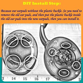 TaiZiChangQin H1 H5 Upgrade-Ohrpolster Ersatz kompatibel mit Mpow 059 / H1 / H5 Bluetooth-Kopfhörern Stoff-Ohrpolster