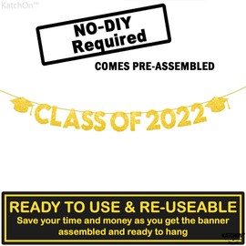 Glitter, Class of 2022 Banner - Big 10 Feet, No DIY | Graduation Banner 2022, Class of 2022 Decorations | Class of 2022 Graduation Decorations | Class of 2022 Sign, Graduation Party Decorations 2022