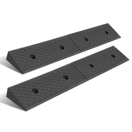 DNA MOTORING 2pcs 2" Rise Rubber Curb Ramp Heavy Duty Loading Driveway Ramp Threshold Ramp 38.6 in L x 5.9 in W x 2 in H for Loading Dock, Warehouse, Wheelchair, Motorcycles, Cars, TOOLS-00643