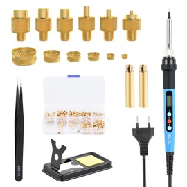 Threaded Inserts Soldering Tips Set with 6 Soldering Tips Adapter Inserts Tool 80 W LED Temperature Adjustable Soldering Iron 130 Pieces Soldering Iron Tips for Thread Insert M2 M3 M4 M5 M6 M8 for 3D