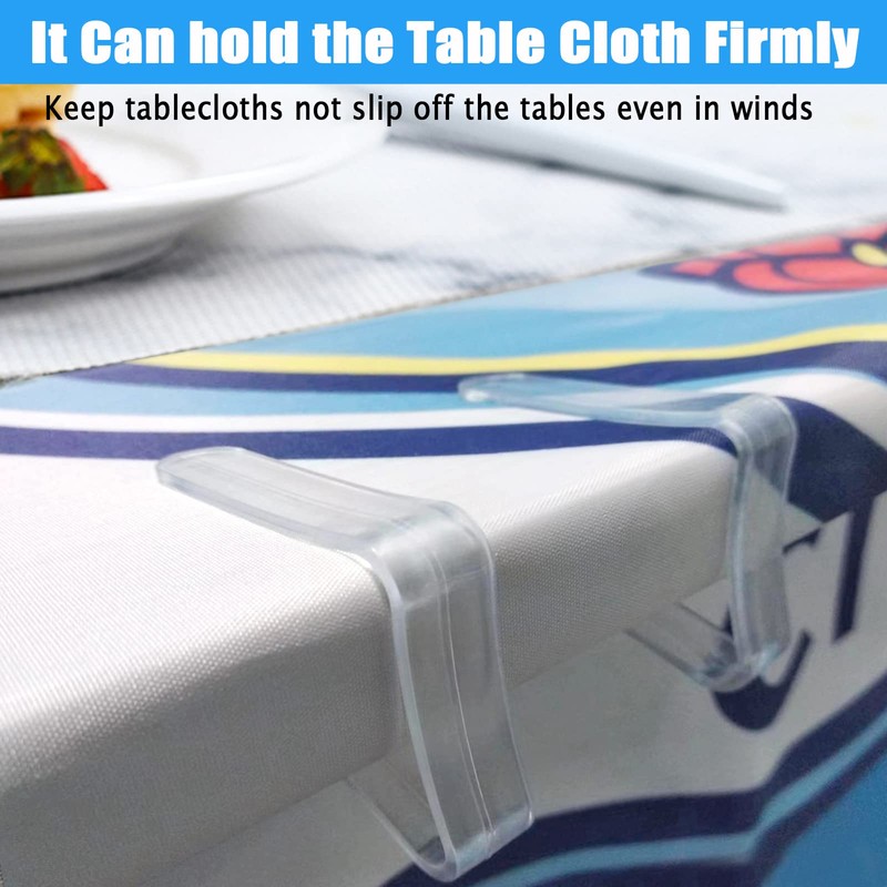 Kitnish 16PCS Clear Plastic Tablecloth Clips,Transparent Clear Tablecloth Clips, Plastic