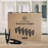 Accesorios de clóset Clips de terciopelo negro para perchas de