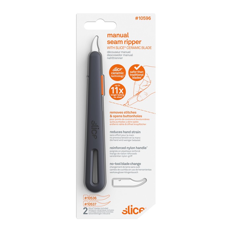Safety Seam Ripper With Manual Retraction, Safety Blade, 10596 Ambidextrous
