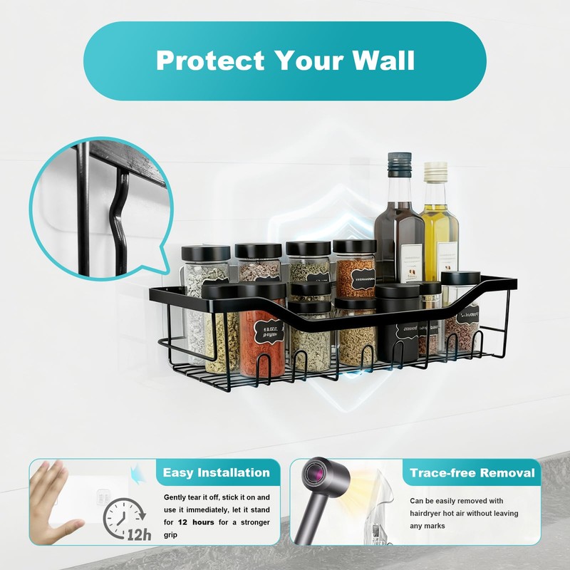 SPELSHINE Shower Caddy with Hooks,Shower Shelf - 201 Stainless Steel