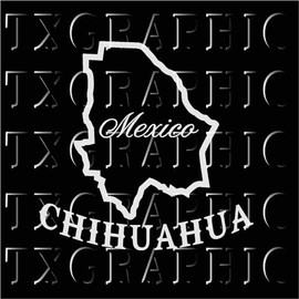 Generic JBY Graphics Chihuahua Mexico Sticker Chihuahua Estado Sticker for Car Vinyl Decal Truck Window Vehicle Bumper, White