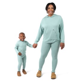 Modern Moments™ by Gerber Baby Girls' Mommy and Me Hooded Waffle Sweater Knit Top and Legging Set, Medium Sky, Medium