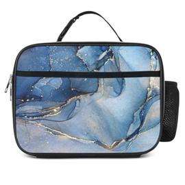 Blue Marble Lunch Box Reusable Insulated Lunch Bag For Kids Toddler Girls Boys Blue Thermal Cooler Tote Bag School Work Travel Picnic