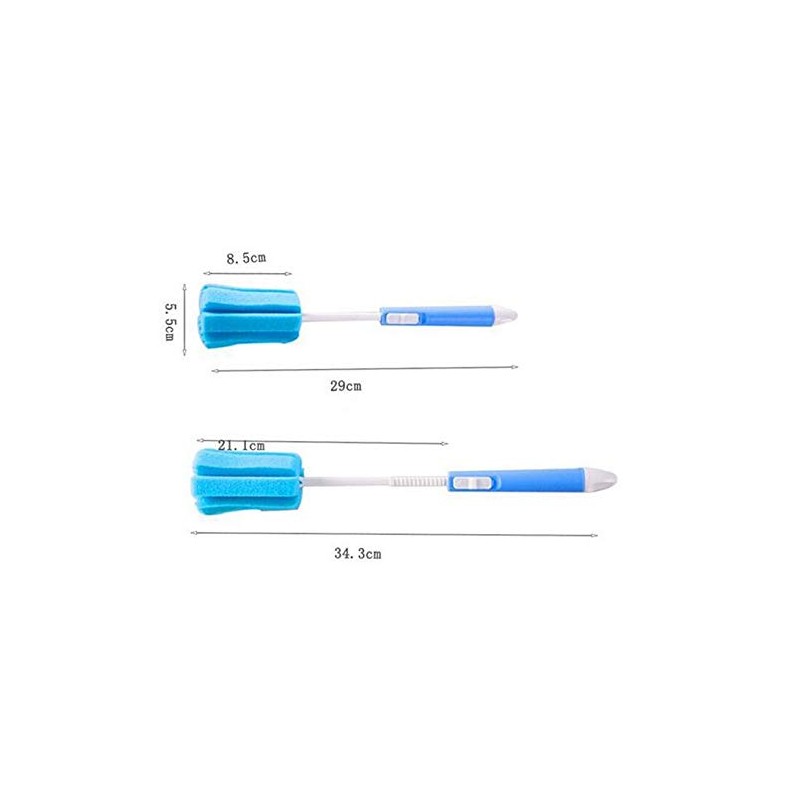 3Pcs 11.4Inch Sponge Clean Brush With Adjustable Plastic Handle For