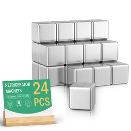 Pack of 24 8 x 8 mm Magnets for Magnetic Board, Fridge Magnets for Crafts, Magnets Extra Strong, Magnets Small, Permanent Magnets for Whiteboards, Stickers, Photo