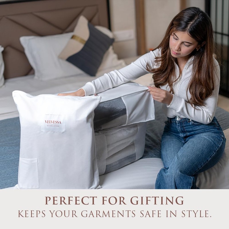 Velvessa Cashmere Sweater Storage Bags | PACK OF 2 |Breathable
